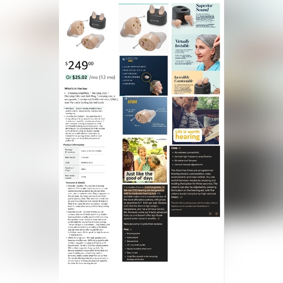 NIB sealed, Audien Hearing _ ATOM - Picture 5 of 7